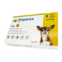 Симпарика для собак 5мг 1,3-2,5кг ГЕРМАНИЯ! таб. для пер. пр. N3 фото